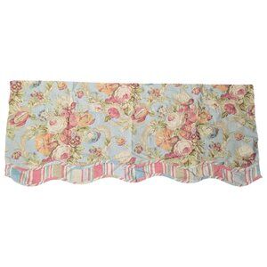 Waverly Floral Scalloped Valance Cottagecore Shabby Romantic French Country Boho
